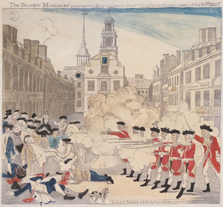 Engraving of the Boston Massacre by Paul Revere Engraving of the Boston Massacre by Paul Revere