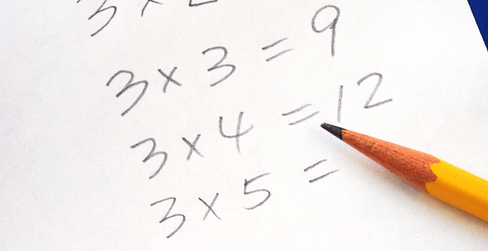 Practice the multiplication table with a pencil