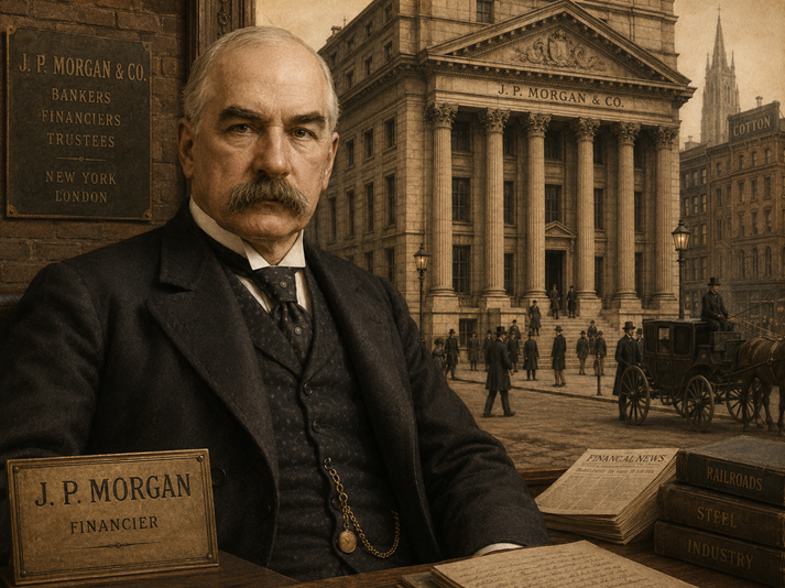 J.P. Morgan portrait in 19th-century New York