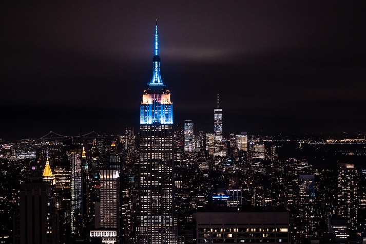 night skyline of New York night skyline of New York