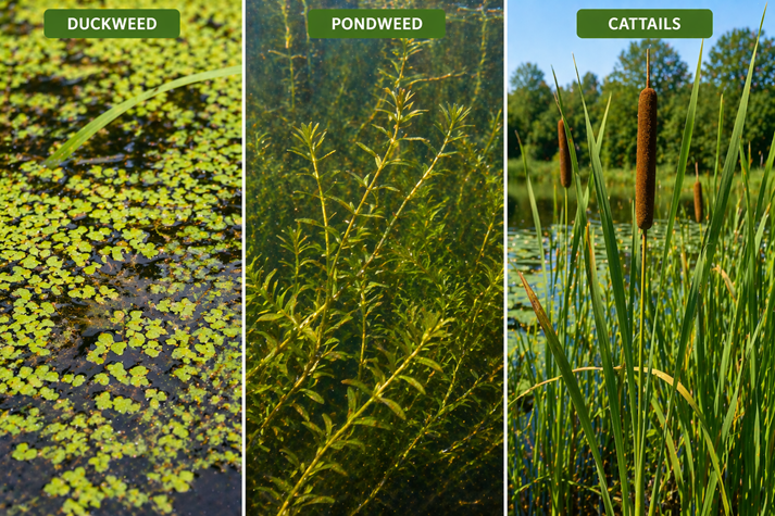 Pond plant infographic triptych