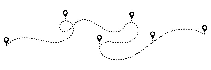 Dotted path with points Dotted path with points