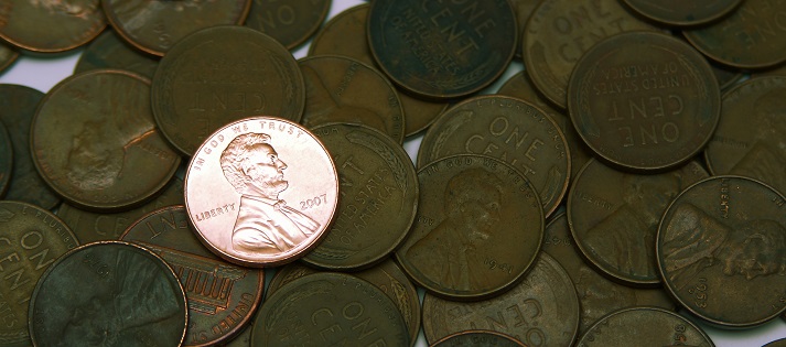 shiny penny shiny penny among old dirty ones