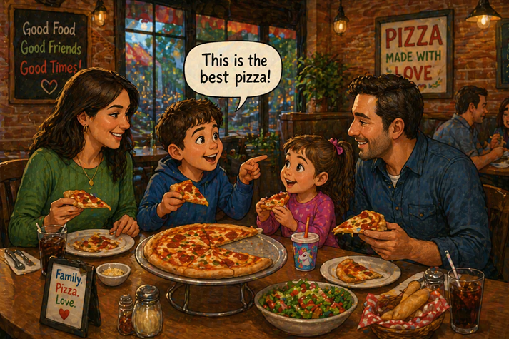 Family pizza night filled with love