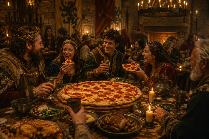 Medieval feast with festive cheer