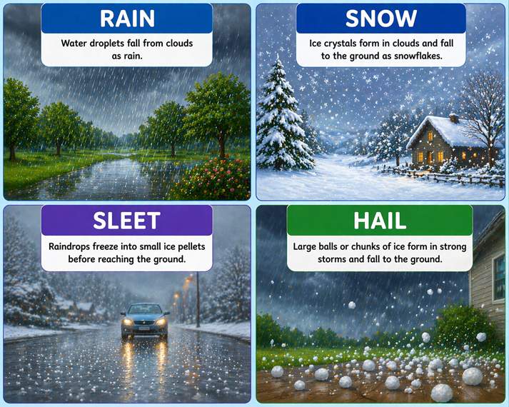 Types of precipitation explained