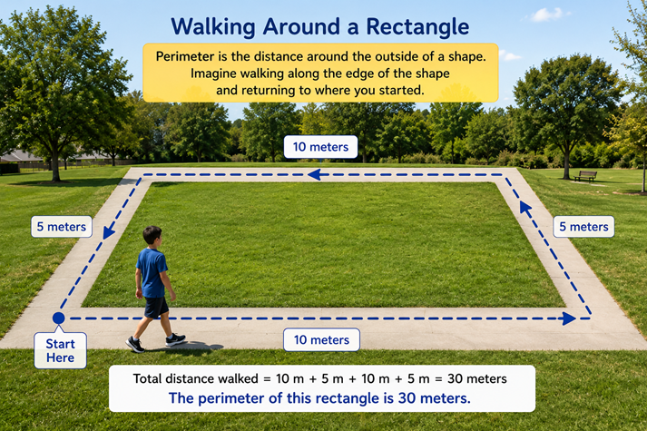 Walking around a rectangular path
