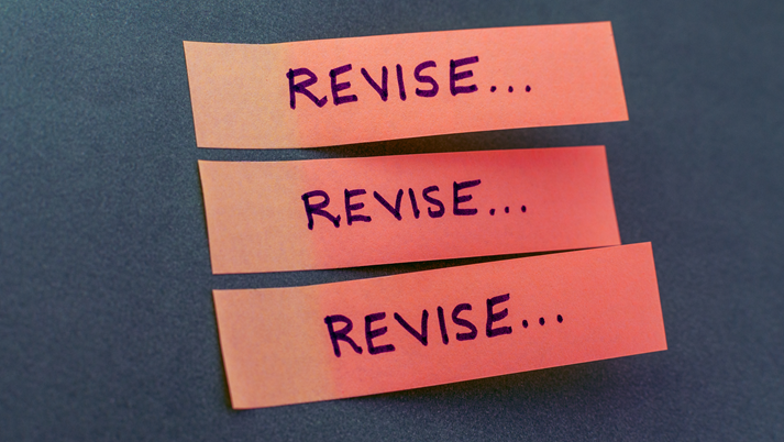 Revise, revise, revise, as study plan in an isolated background