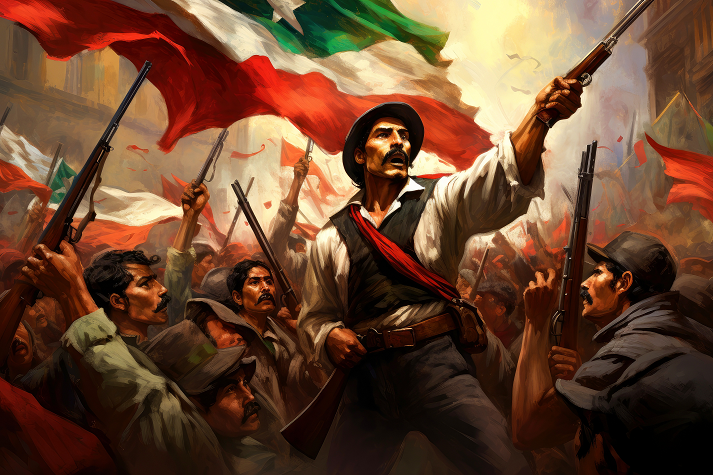 Portrait of a brave fighter of the Mexican Revolution