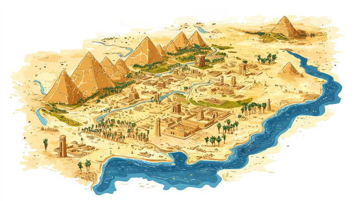 Detailed Map of Ancient Egypt with Key Historical Sites