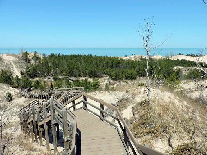 Indiana Dunes with a stairway leading to the beach