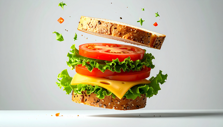 putting together a sandwich