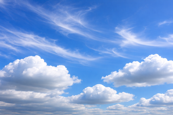 cumulus, stratus, and cirrus