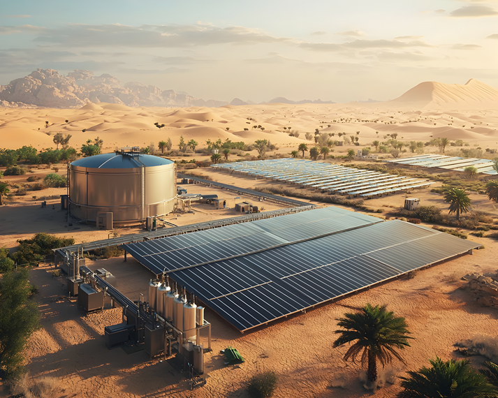 Solar Powered Desalination Plant Providing Fresh Water to Desert Community
