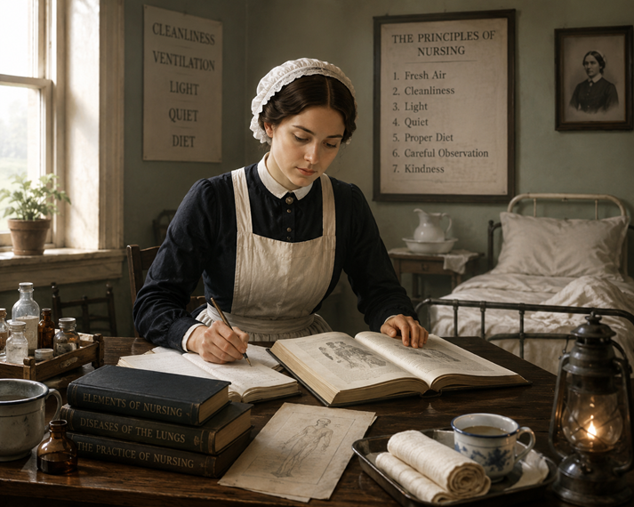 Nursing study in a 19th-century infirmary