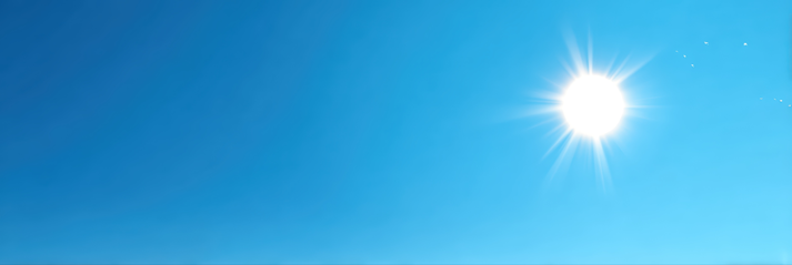 Bright Blue Sky with Radiant Midday Sun
