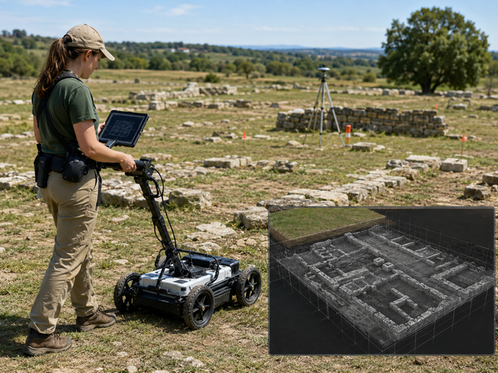 Geophysical survey at ancient ruins