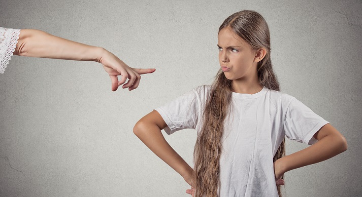 being grounded teenager in a confrontation with parent