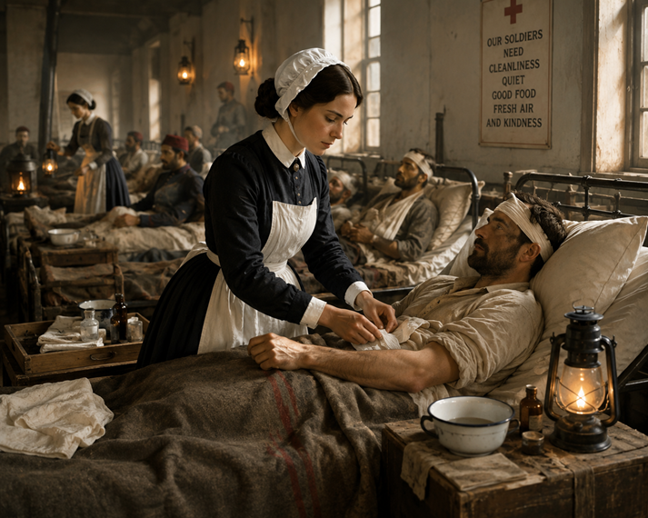 A 19th-century wartime hospital ward