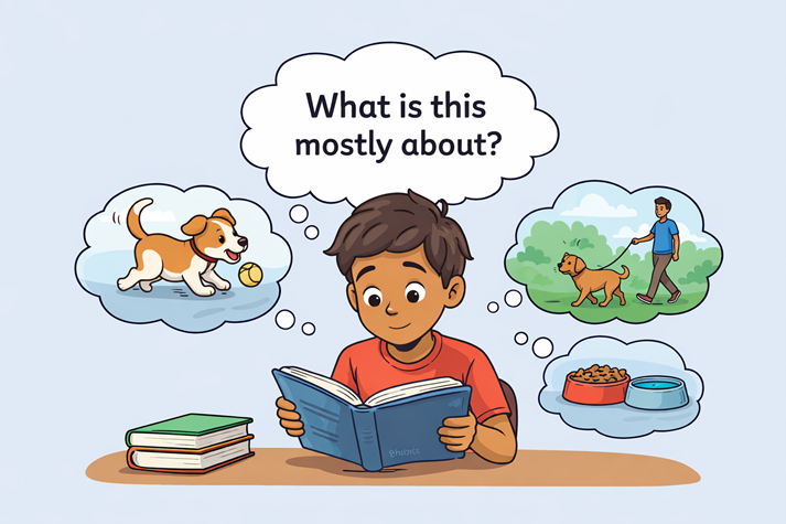 Curious student exploring dog thoughts