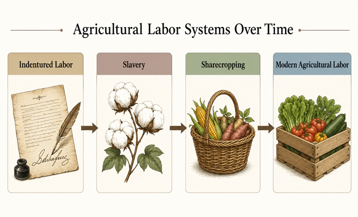 Agricultural labor systems over time