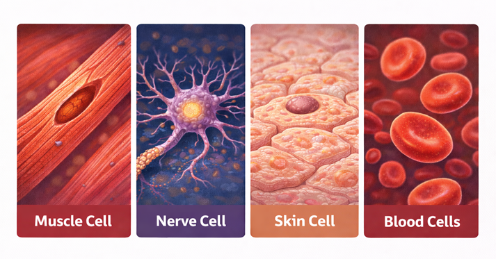 different animal cell types