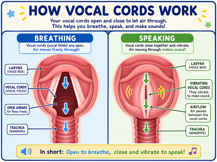 How vocal cords work for kids