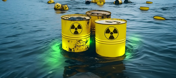 radioactive waste Radioactively contaminated water, radioactive waste drums, polluted seas
