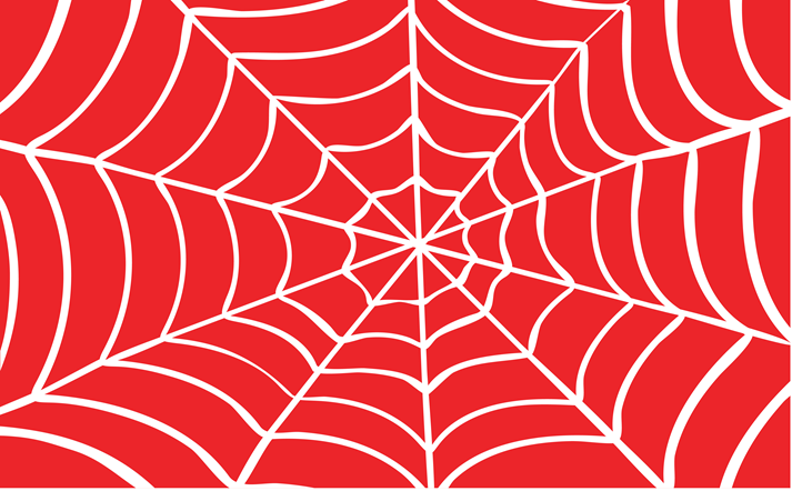 White Cobweb Red background