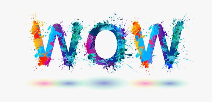 WOW. Rainbow splash paint sign